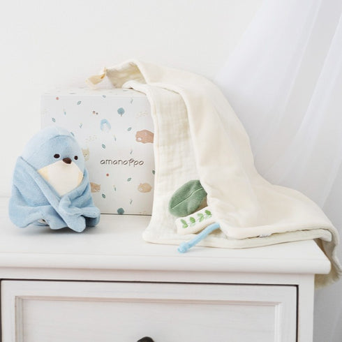 amanoppo ぬいけっと 青い鳥 ぬいぐるみ&ブランケットセット あまのっぽ