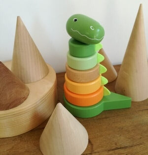 Egmont Toys エグモントトイズ | ピラミッドアーサー ディノ 木製 恐竜 スタッキングトイ