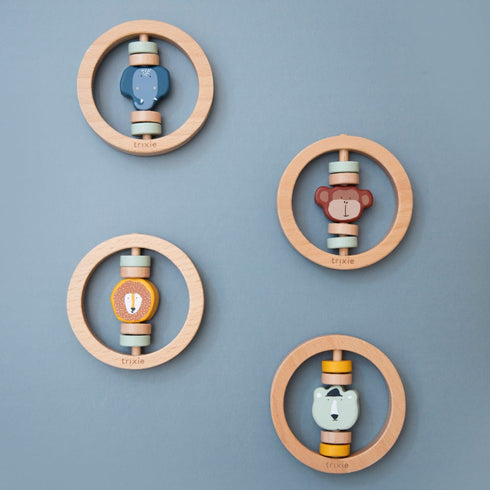 trixie baby Wooden round rattle ウッドトイ ラウンドラトル 木のおもちゃ ファーストトイ トリクシー