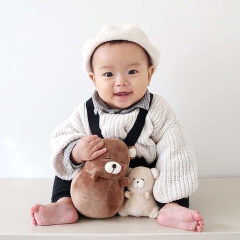 amanoppo ゆらゆら 親子でねんね -おきあがりこぼしとラトルのセット- くまさん ぬいぐるみ あまのっぽ