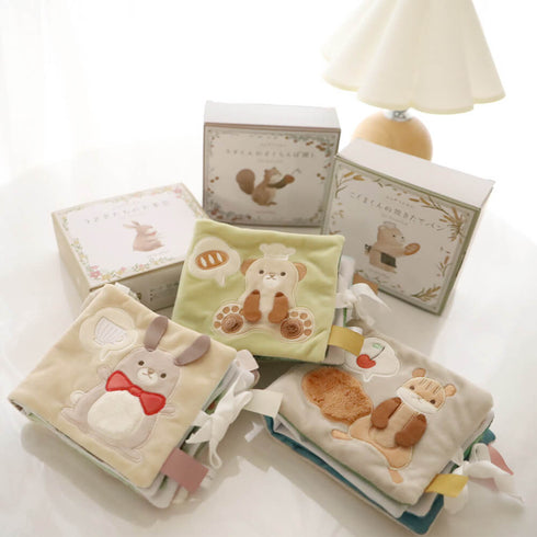 amanoppo ふんわりえほん BOX入 「うさぎたちのお茶会」 布絵本 あまのっぽ