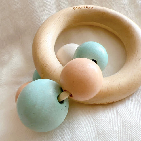 PLAN TOYS ビーズラトル Beads Rattle - Pastel Series 5262 ベビーラトル 歯固め プラントイ