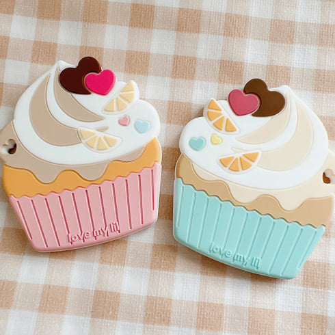 Love my lil 歯がため カップケーキ ブルー ピンク ラブマイリル