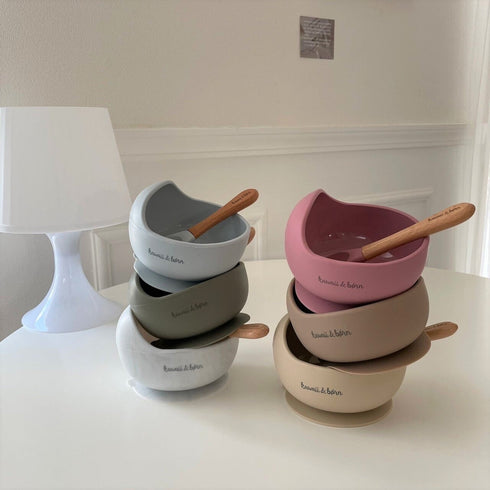 kawaii&born シリコンボウル ベビー食器 離乳食 食器 吸盤タイプ くっつくお皿