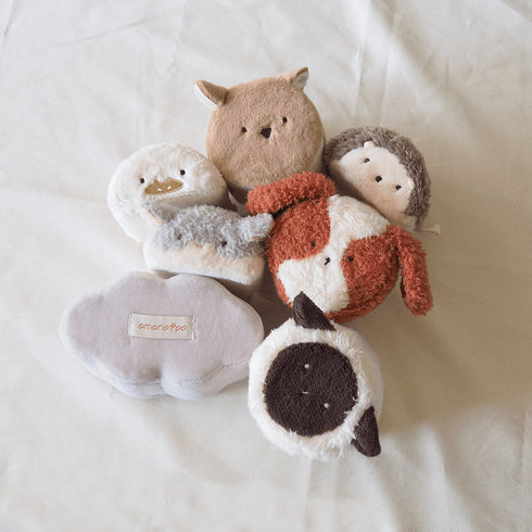 amanoppo もちふわブロック ふわふわ + 森のおともだち お洗濯できるギフト向けの布ブロック あまのっぽ