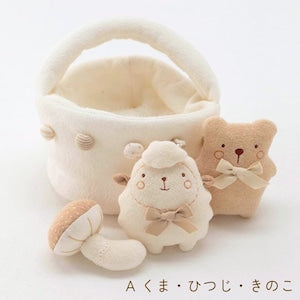 Amorosa mamma にぎにぎバスケット にぎにぎ3種とバスケットのセット 日本製 オーガニックコットン100% アモローサマンマ
