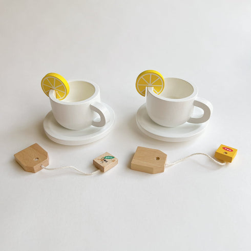 Sweet little chef 木製 おままごと ホワイトxウッド ティーセット
