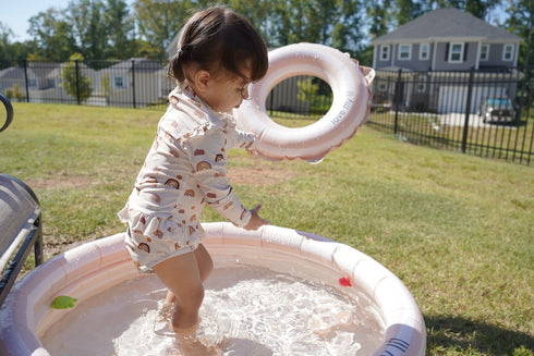 Love my lil ラウンドプール 70cm 90cm ビニールプール ストライプ ボーダー ピンク ブルー ラブマイリル