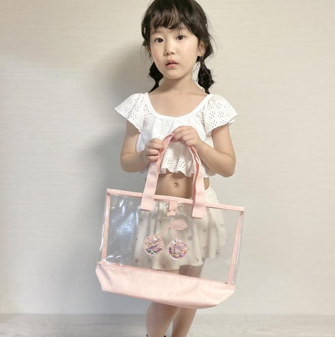 coto cotte キラキラ アップリケ プールバッグ クリアバッグ 海水浴 ビニールバッグ 722-460060 コトコト 女の子
