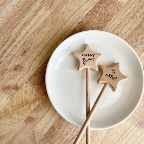 Para Bebe フォトプロップス【 Happy Birthday to Me! 】木製 星 スティック