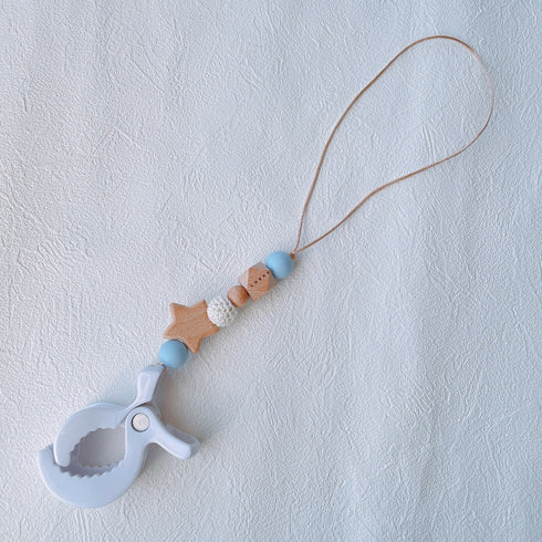 LABRO 赤ちゃんのお靴 ホルダー シューズクリップ お花 星 ウッドビーズ ベビーカーに♪