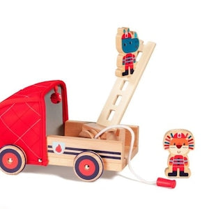 Lilliputiens ファイアーエンジン 木製 消防車 マリウス TYLL83182 はたらく車 木のおもちゃ リリピュション