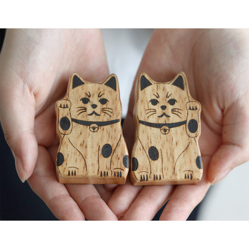NEIN MARKE ウッドオブジェ だるま&まねきねこ 木製雑貨 ナインマーケ