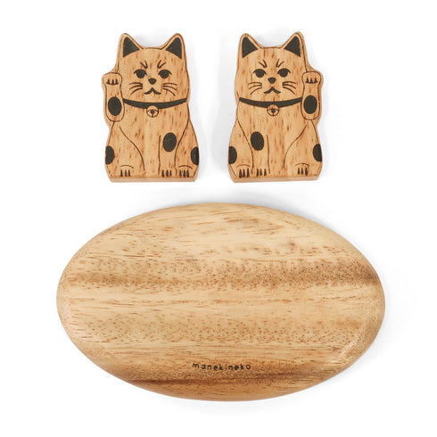 NEIN MARKE ウッドオブジェ だるま&まねきねこ 木製雑貨 ナインマーケ