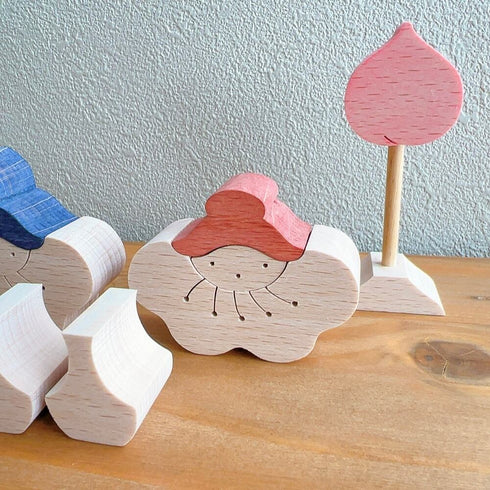 小黒三郎 組み木のひな人形 KH216 桃の花びな(小)