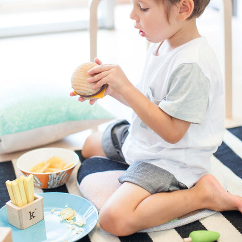 kiko+ キコ hamburger set ハンバーガーセット 楽器 木製おままごと ファーストフード ポテト 木のおもちゃ kiko+&gg*