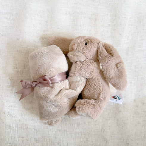 Jellycat Bashful Bunny Soother うさぎ たれ耳 ブランケット ぬいぐるみ 無地 ジェリーキャット