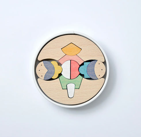 小黒三郎 組み木のひな人形 KH415 銀杏円びな五段飾り(普通垂幕) ひなまつり 雛人形 木製