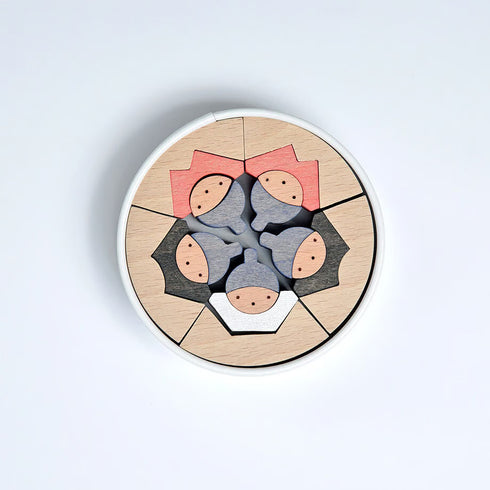 小黒三郎 組み木のひな人形 KH415 銀杏円びな五段飾り(普通垂幕) ひなまつり 雛人形 木製