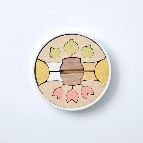 小黒三郎 組み木のひな人形 KH415 銀杏円びな五段飾り(普通垂幕) ひなまつり 雛人形 木製