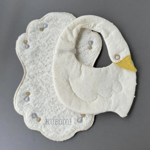 kubomi あひるのスタイ 刺繍タオルセット BOX付き イエローセット 汗取りパット 出産祝い クボミ