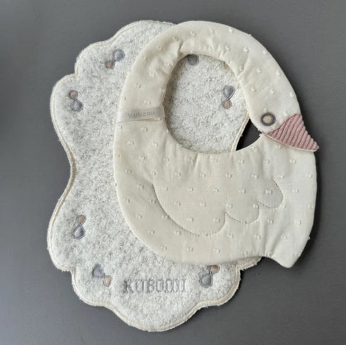 kubomi あひるのスタイ 刺繍タオルセット BOX付き イエローセット 汗取りパット 出産祝い クボミ