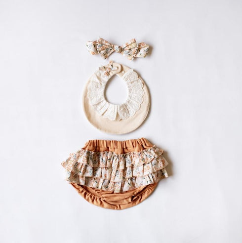 mocmof おめかしギフトセット レース 622-476161 ベビー ブルマ フリル3点セット モクモフ