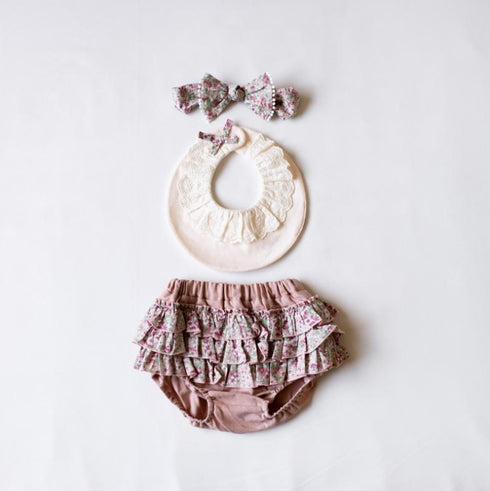 mocmof おめかしギフトセット レース 622-476161 ベビー ブルマ フリル3点セット モクモフ