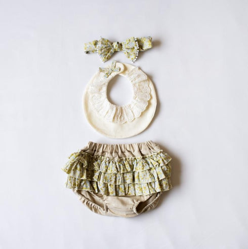 mocmof おめかしギフトセット レース 622-476161 ベビー ブルマ フリル3点セット モクモフ