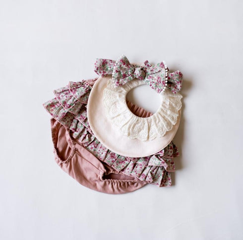 mocmof おめかしギフトセット レース 622-476161 ベビー ブルマ フリル3点セット モクモフ