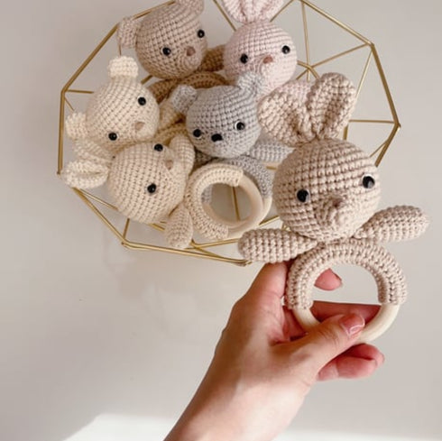 prologue baby rattle 赤ちゃんのおもちゃ ファーストトイ ガラガラ オーガニックコットン ハンドメイド