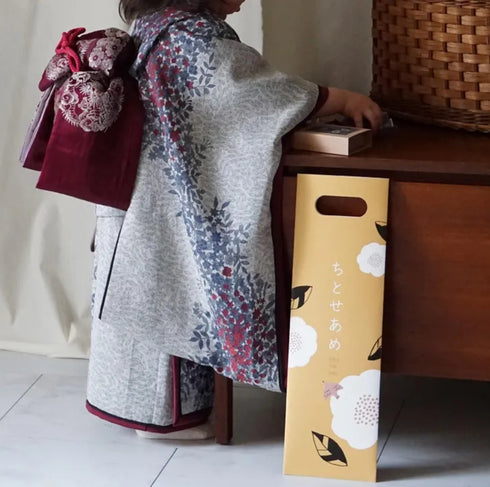 FÖRNE 千歳飴袋 椿と葉 ちとせあめ 袋のみ 七五三 撮影用 小物