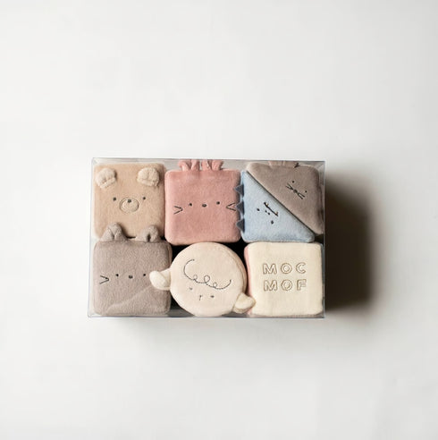 mocmof やわらか 動物 ブロック 布製つみき ブルー系 ピンク系 622-476165 モクモフ