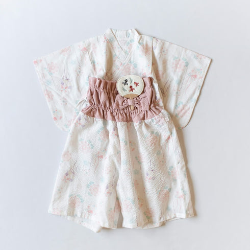 mocmof セパレート浴衣セット うちわ飾り付き ピンク 622-660076