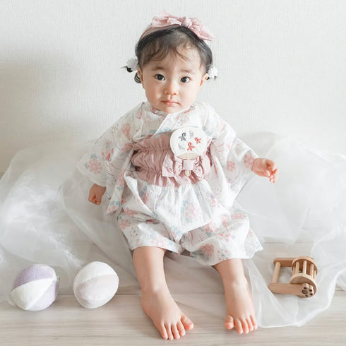 mocmof セパレート浴衣セット うちわ飾り付き ピンク 622-660076