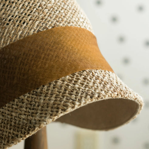 kubomi 麦わら帽子 キッズサイズ キャメル 48cm 52cm ハンドメイド クボミ