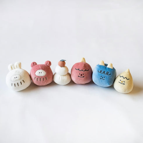 mocmof 季節のミニボール 3P セット お正月 節分 622-556008 布製おもちゃ がらがら モクモフ