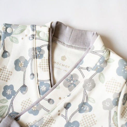 mocmof ベビー 袴 ロンパース うめ柄 622-556000 レッド グレー 70cm 80cm 90cm 着物 節句 お祝い お正月 モクモフ