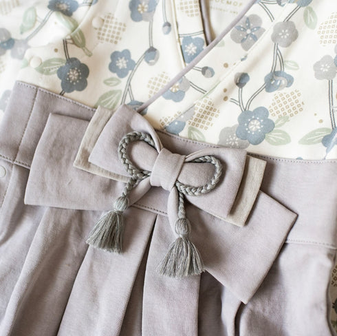 mocmof ベビー 袴 ロンパース うめ柄 622-556000 レッド グレー 70cm 80cm 90cm 着物 節句 お祝い お正月 モクモフ