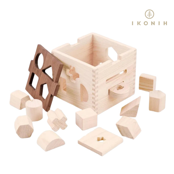 IKONIH ドロップボックス 型はめおもちゃ 国産ひのき 無塗装 アイコニー