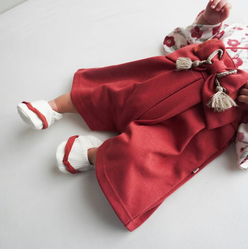 mocmof ベビー 袴 ロンパース うめ柄 622-556000 レッド グレー 70cm 80cm 90cm 着物 節句 お祝い お正月 モクモフ