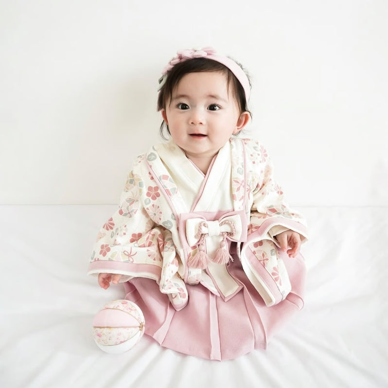 【新品未使用】mocmof 袴ワンピースセット80cm mocmof モクモフ 袴 ベビー服 和服 おめかし袴セット ベビー