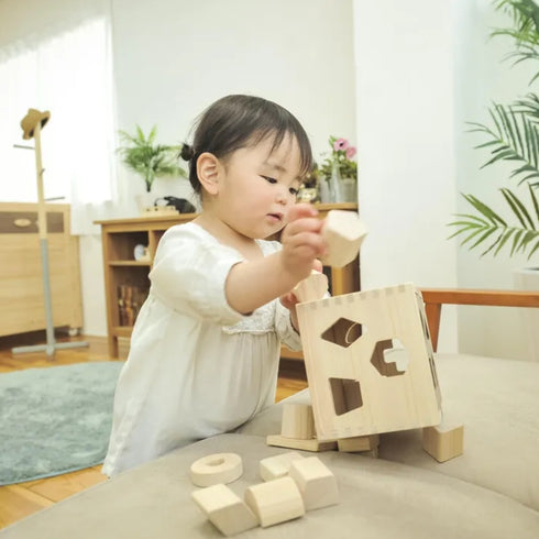 IKONIH ドロップボックス 型はめおもちゃ 国産ひのき 無塗装 アイコニー