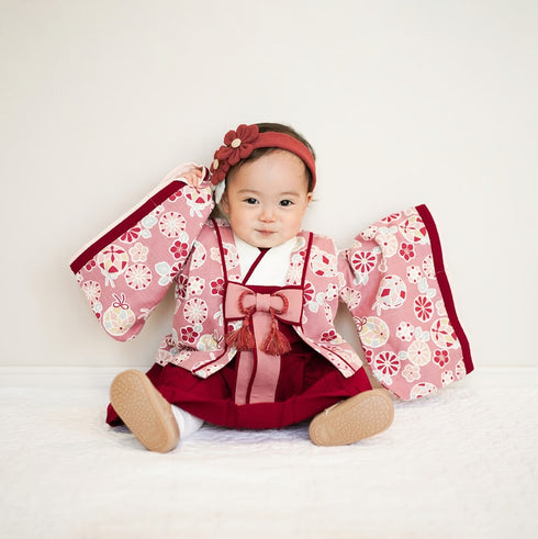 mocmof ベビー 十二単袴ドレス プレミアム ベビー袴 女の子 622-456026K 70cm 80cm 90cm 着物 節句 お祝い お正月 モクモフ