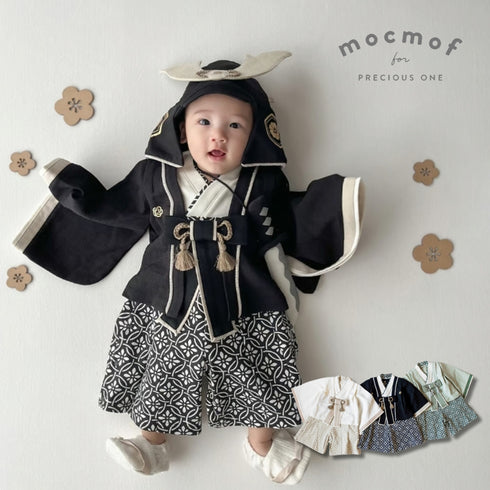 mocmof ベビー 袴ロンパース プレミアム 男の子 622-556002 70cm 80cm 90cm 着物 節句 お祝い お正月 モクモフ