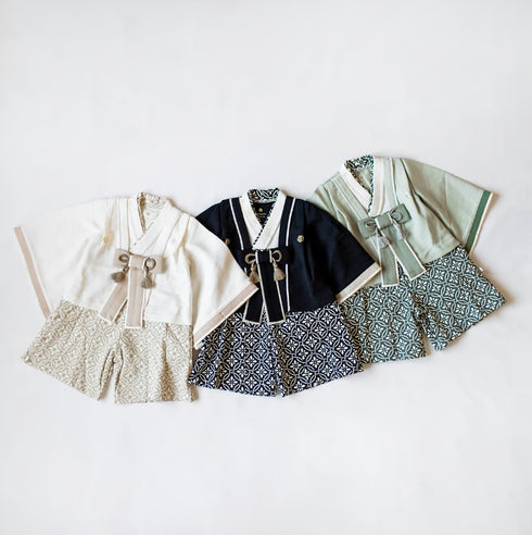 mocmof ベビー 袴ロンパース プレミアム 男の子 622-556002 70cm 80cm 90cm 着物 節句 お祝い お正月 モクモフ