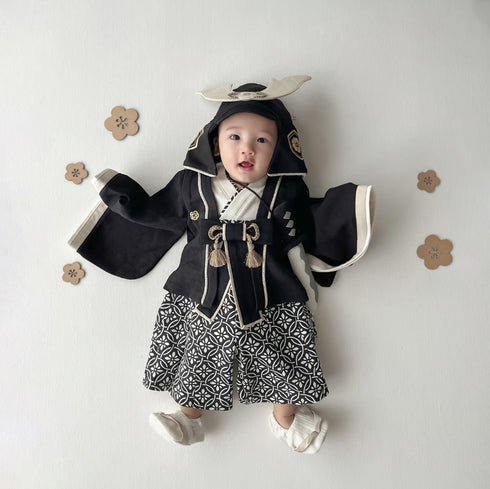 mocmof ベビー 袴ロンパース プレミアム 男の子 622-556002 70cm 80cm 90cm 着物 節句 お祝い お正月 モクモフ