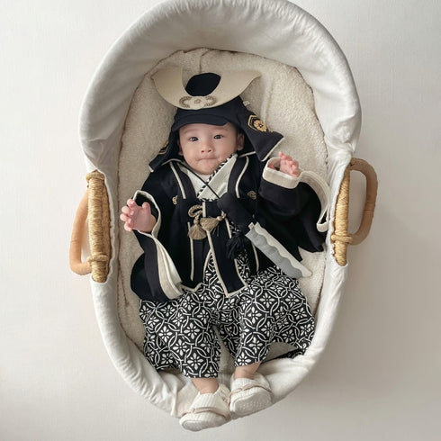 mocmof ベビー 袴ロンパース プレミアム 男の子 622-556002 70cm 80cm 90cm 着物 節句 お祝い お正月 モクモフ