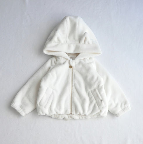 coto cotte ネコ耳フード付きファージャケット 722-476031 ホワイト ピンク グレー キッズ服 110cm 120cm 130cm アウター コトコト