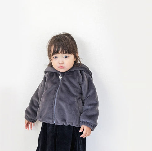 coto cotte ネコ耳フード付きファージャケット 722-476031 ホワイト ピンク グレー キッズ服 110cm 120cm 130cm アウター コトコト